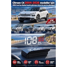 Citroen C4 2004-2026 Modeller İçin Obd2 Head Up Display Hayalet Gösterge Ekranı Ön Cam Hız Göstergesi