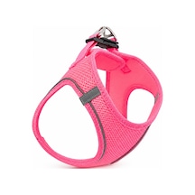 Nefes Alan Kumaş Air Mesh Kedi Köpek Göğüs Tasması X Small 32x36 Cm Neon Pembe
