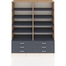 Hyperion Gardrop 10 Raflı 6 Çekmeceli 176x44x221 Çam-antrasit Antrasit