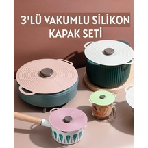 9068183074769lmr - Larimar 3'lü Vakumlu Silikon Kapak Seti Çok Renkli