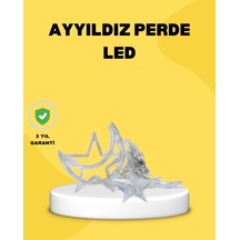 Hubrendy Tekno 126 Led Li Yıldız Ay Perde Işık Prizden Çalışan Dekoratif Aydınlatma