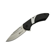 Mtech 4214 Beyaz Kamp Çakı 20cm- Yarı Otomatik, Kemerlikli, Oluklu