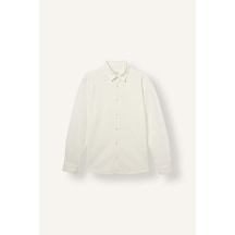 Defacto Slim Fit Polo Yaka Penye Uzun Kollu Basic Gömlek E9061ax26auwt32 Beyaz-wt32