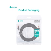 Cat8 Oyuncu Ethernet Kablosu - 5metre - 40gbps Yüksek Hız Veri Aktarımı Kırılmaz Örgü Yassı Tasarım