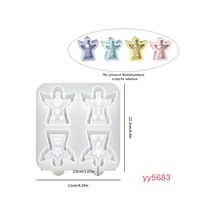 4'lü Melek Temalı Tealight Mum Tutucu Silikon Kalıp