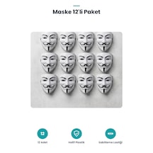 Maske 12'li Paket - Plastik Yetişkin