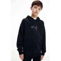 Tshirthane Resident Evil Baskılı Unisex Çocuk Kapüşonlu Siyah Sweatshirt