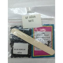 Boncuk Ağda Set Siyah