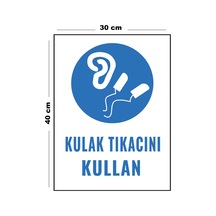 Metal Kulak Tıkacını Kullan Uyarı Levhası 25x35 Cmx Cm Dekota