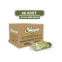 Sleepy Doğal Zeytinyağı Ve Pamuksu Lifler Islak Havlu 48 X 90'Lı