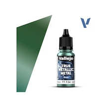 Vallejo 77134 18 Ml. Dusken Green, Base, True Metallic Metal Tmm Serisi Model Boyası Renkli