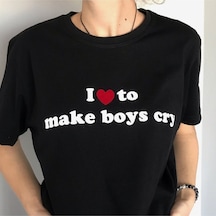 Kalic Studio I Love To Make Boys Cry - T-shirt Siyah