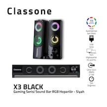 Classone X3 Gamıng Soundbar - Rgb  Hoparlör -Siyah