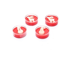 Yılbaşı 4lü Spice Orange Kokulu Kırmızı Kardanadam Ve Geyik Temalı Tealight Mum Seti Karışık