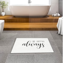Evaşk Banyo Paspası İpeksi Kadifemsi Halı Yüzey Kaymaz Taban 40x60 BM03840B Beyaz