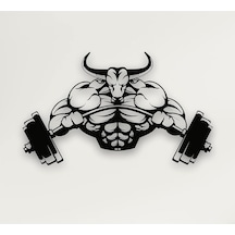 Metal Duvar Sanatı - Power Gym -3d Duvar Silueti Metal Duvar Dekoru Ev Ofis Dekorasyonu Yatak Odası Oturma Odası Deko Diğer