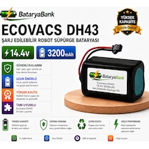 Bataryabank Ecovacs Dh43 Uyumlu Robot Süpürge Bataryası 14.4v 3200mah Li-ion Şarj Edilebilir Pil