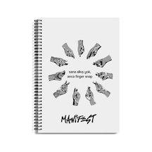 Manifest Defter A4 Spiralli 80 Yaprak Pp Kapak Çizgili Model 8 Çok Renkli
