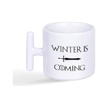 Winter Is Coming Game Of Thrones Baskılı T Kulplu Latte Fincan Kupa Bardak Beyaz