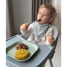 Lc Kare Tabak 2'li Sage Green - Peach 3 Adet
