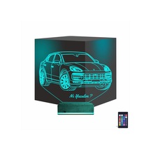 Luvivia Jeep Phosche Cayanne Kişiye Özel 3d Lamba - Masa Gece Lambası Şeffaf