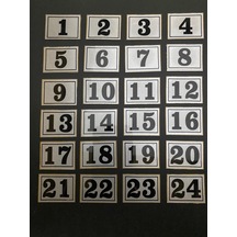Kapı Numarası Dolap,Raf,Posta Kutusu 3X3 Cm 1 Den 24 E