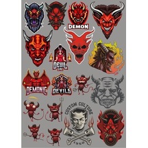 Şeytan Sticker Set 20 Parça Telefon, Tablet, Defter, Laptop Sticker