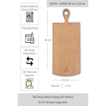 Yekpare Masif Ahşap Sunum Tahtası Kesme Tahtası Kayın Large 10