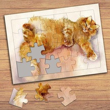 Sevimli Kedicik Çocuklara Özel Puzzle Yapboz Tablo-0001461