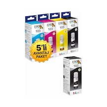 Epson Ecotank L3250 Yazıcı İçin 3 Renkli + 2 Siyah Uyumlu Mürekkep