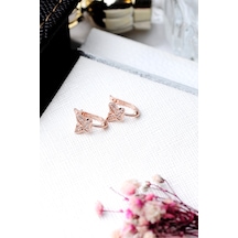 Encili Silver  925 Ayar Gümüş Taşlı Kelebek Model Rose Renk Çocuk