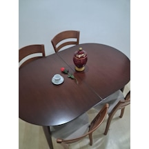 Masa Sandalye 90644 Retro Ayak Model Kayın Retro Açılır Parlak Koyu Ceviz Tabla Kahverengi