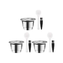 Metabagua Sant Kuee 3x Espresso Doldurulabilir Kapsüller Yeniden Kullanılabilir Pod Espresso Kahve Pod Paslanmaz Çelik Kapsüller Uyumlu 5gd2c3 Silver