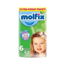 Molfix 3D Bebek Bezi 6 Numara Xlarge Ultra Fırsat Paketi 62 Adet