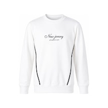 Trender New Jersey Baskı Biyeli 2 İp Ekru Kız Çocuk Sweatshirt 26yss2000018