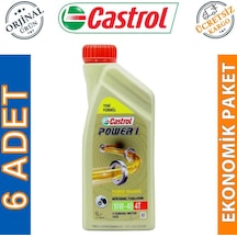 Castrol PoWer 1 4t 10W-40 1 L 4 Zamanlı Motosiklet Yağı (6 Adet)