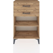 Arges Komodin Tek Raflı 2 Çekmeceli 60x30x96 Çam-çam Çam