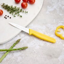Aryıldız Solo Tırtıklı Sebze Bıçağı Sarı 10 Cm Renkli