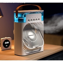 Coofbe 600 ML Su Buz Hazneli 7 Farklı Led Işık Şarjlı Taşınabilir Masaüstü Fantilatör