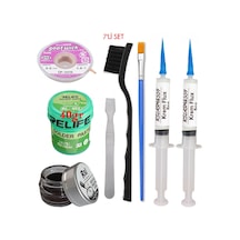 Relıfe Rl-402 Krem Lehim 183 C 40gr Havya Uç Temizleyici Flux Lehim Toplama Cp-2015 Emme Teli Fırça Yedili Set02