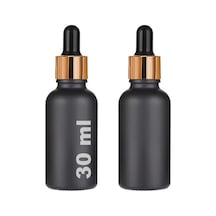 30 Ml Mat Siyah Cam Damlalıklı Serum Şişesi 30 Cc Renkli Metal Kapaklı Dropper Cam Şişe 2 Adet Gold Yüzük Siyah Lastik 165-Koyu Yeşil