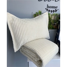 Merinos Modern Lıne 3 Prç.battaniye Ve Yatak Örtüsü Seti Kemik Kemik