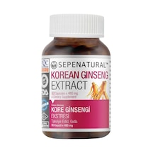 Sepe Natural Korean Ginseng Kore Ginseng Kök Ekstresi 480 Mg 90 Kapsül