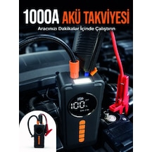 Taşınabilir Araç Acil Durum Cihazı 1000a Akü Takviye Hava Kompresörü Dijital Lastik Şişirme Pompası Renk