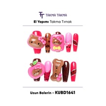 Kubd1641 - 1641 Uzun Balerin - 10'lu Tekrar Kullanılabilir El Yapımı Protez Takma Tırnak L