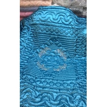 El Yapımı Çift Kişilik Pamuklu Yorgan Mavi 195 x 215 CM Mavi
