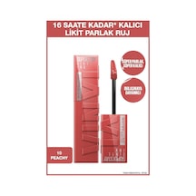Super Stay Vinyl Ink Uzun Süre Kalıcı Şeftali Tonlu Likit Parlak Ruj 15 Peachy