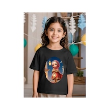 Stil-x Ramazan Bayramı Baskılı Kız Çocuk Tshirt, %100 Pamuklu Kumaş Siyah-22