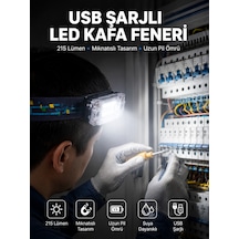 Kafa Lambası Led Fener Pratik Taşınabilir Ayarlanabilir Usb Şarjlı Çok Renkli