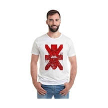 Iron Maiden X Metal Rock Muzik Baskılı Beyaz Erkek Tshirt